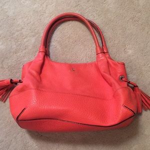Coral leather pebbled Kate Spade Purse